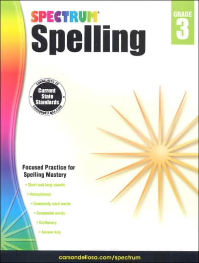 Spectrum Spelling Workbook, Grade 3 – Books (image 1)